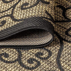 JONATHAN Y Vintage Filigree Indoor Outdoor Runner Rug 2X20 Black/Khaki - Image 5