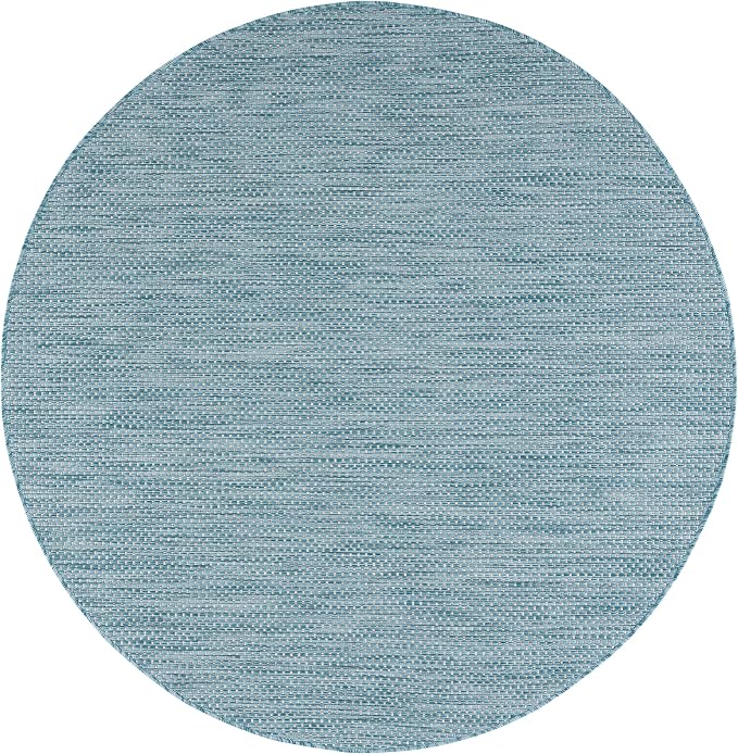 SAFAVIEH Courtyard Collection 6'7'' Round Aqua/Grey CY8521 Indoor/ Outdoor - Image 3
