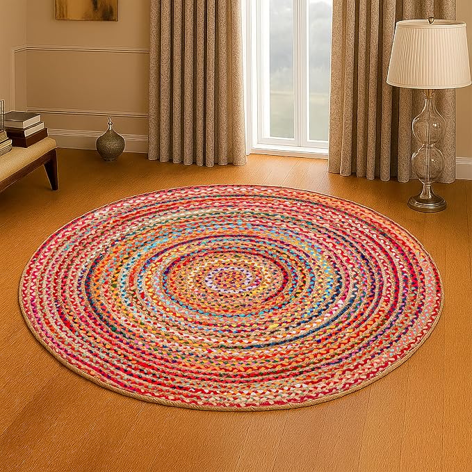 Hausattire Bohemian Braided Rug 5' Round - Image 3