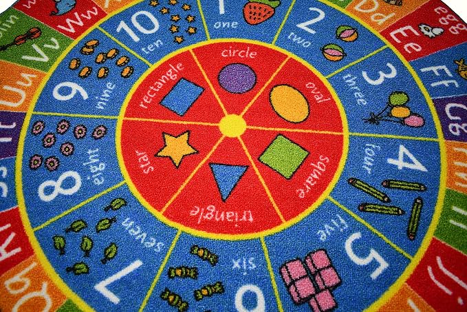 KC Cubs Educational Kids Rug – ABC Alphabet, 123 Numbers & Shapes Learning Mat - Image 5