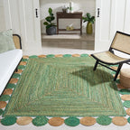 SAFAVIEH Cape Cod Collection 8' x 10' Green / Natural CAP201Y Handmade Boho by Unknown