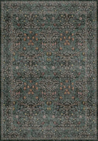 Vintage Dark Green Living Room Rug, 7x10 Washable Area Rugs - Image 2
