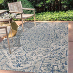 JONATHAN Y Boho Medallion Indoor Outdoor Area Rug 4X6 Navy/Gray, Estrella - Image 3
