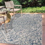JONATHAN Y Boho Medallion Indoor Outdoor Area Rug 3X5 Navy/Gray, Estrella - Image 3