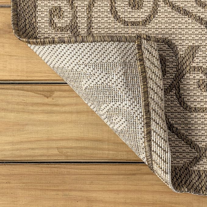 JONATHAN Y Vintage Filigree Indoor Outdoor Square Area Rug 8X8 Beige/Brown - Image 5