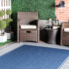 Nuloom Asha Navy/Ivory, Striped Border, Soft and Cozy, High Traffic, Easy Clean - Image 9