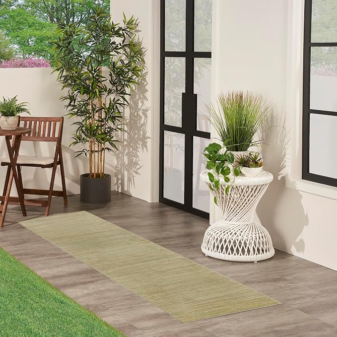 Nourison Home Nourison Essentials Green Gold 2'2" x 10' Area Rug - Image 2