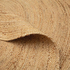 Hausattire Hand Woven Jute Braided Rug, 3’ Round – Natural, Reversible Boho - Image 6