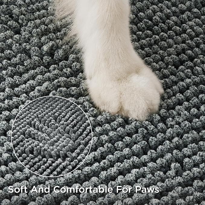 Bedsure Dog Door Mat for Muddy Paws, High-Low Absorbent Chenille Indoor - Image 5
