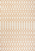 JONATHAN Y Moroccan Geometric Indoor Outdoor Area Rug 9X12 Cream/Orange - Image 9