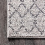 JONATHAN Y Boho Vintage Diamond Cream/Gray Oval Area Rug 4X6 ft, Moroccan Hype - Image 7