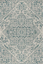 JONATHAN Y Boho Medallion Indoor Outdoor Area Rug 3X5 Teal/Gray, Estrella - Image 8