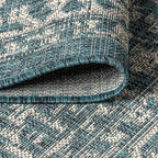 JONATHAN Y Boho Medallion Indoor Outdoor Square Area Rug 6X6 Teal/Gray - Image 3
