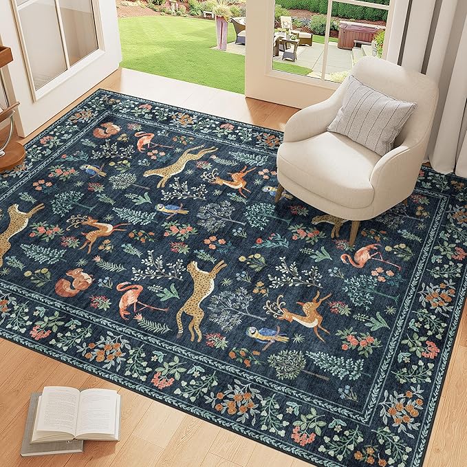 DUKINO 4x6 Rug, Washable Animal Area Rug - Image 3