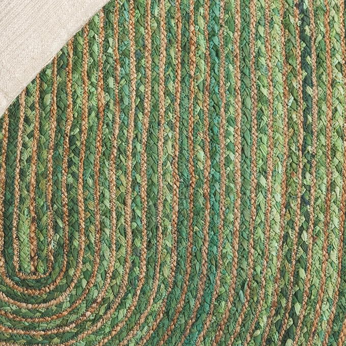 SAFAVIEH Cape Cod Collection 6' Round Green/Natural CAP201Y Handmade Boho - Image 6