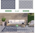 GENIMO Outdoor Rugs 8'x10' Waterproof, Reversible Mats, Area Plastic Straw Rug - Image 4