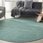 Nourison Home Nourison Essentials Blue Green 8' x Round Area Rug by NourisonHome