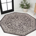 JONATHAN Y Boho Medallion Indoor Outdoor Octagon Area Rug 5 Ft Black/Gray by JONATHANY