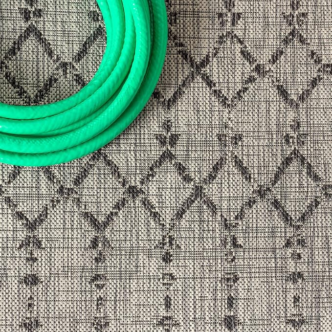 JONATHAN Y Moroccan Geometric Indoor Outdoor Square Area Rug 5X5 Light - Image 4