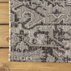 JONATHAN Y Boho Medallion Indoor Outdoor Square Area Rug 9X9 Black/Gray - Image 6