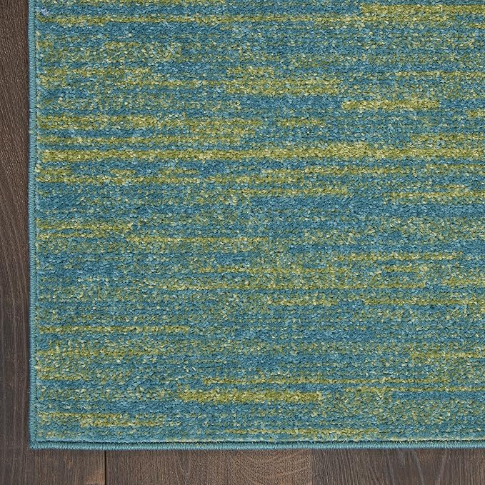 Nourison Home Nourison Essentials Blue Green 2'2" x 7'6" Area Rug - Image 5