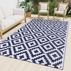 Smiry Waterproof Outdoor Rug 10X14 ft, Reversible Plastic Straw Patio Camping by Smiry