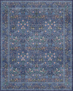 Hazo Haus Dark Blue Living Room Rug 8x10, Vintage Floral Washable Area Rugs - Image 2