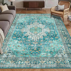 Washable Area Rug 8' x 10' Vintage Traditional Persian Mat by Unknown