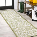 JONATHAN Y Vintage Filigree Indoor Outdoor Runner Rug 2X10 Green/Cream by JONATHANY