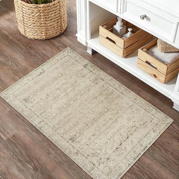 BILEEHOME Boho Kitchen Rug Washable, 2x3 Non Slip Farmhouse Neutral Small Area - Image 5