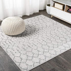 JONATHAN Y Boho Vintage Diamond Cream/Gray Square Area Rug 3X3 ft, Moroccan Hype by JONATHANY