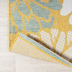 JONATHAN Y Floral Textured Weave Indoor Outdoor Area Rug 3X5 Yellow/Cream - Image 4