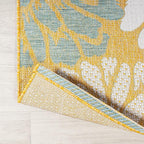 JONATHAN Y Floral Textured Weave Indoor Outdoor Area Rug 9X12 Yellow/Cream - Image 4