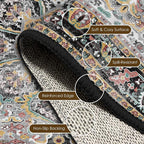 Washable Area Rug 4' x 6' Vintage Traditional Persian Mat - Image 6
