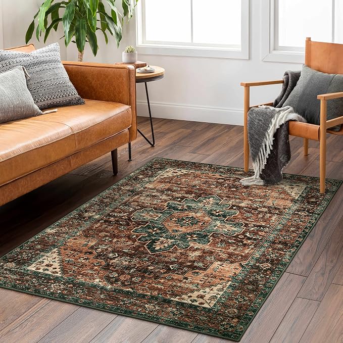 Moynesa Ultra-Thin Washable Vintage Area Rug - Image 9