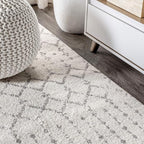 JONATHAN Y Boho Vintage Diamond Cream/Gray Runner Rug 2X20 ft, Moroccan Hype - Image 4