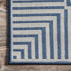 Nuloom Asha Navy/Ivory, Striped Border, Soft and Cozy, High Traffic, Easy Clean - Image 4