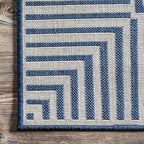 Nuloom Asha Navy/Ivory, Striped Border, Soft and Cozy, High Traffic, Easy Clean - Image 4