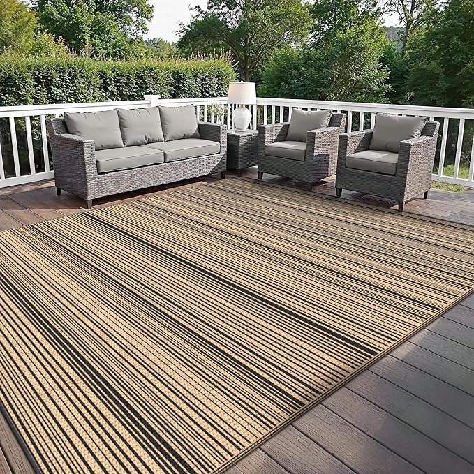 GENIMO Outdoor Rug for Patio Clearance, Lightweight Waterproof RV Camping Mat - Image 4