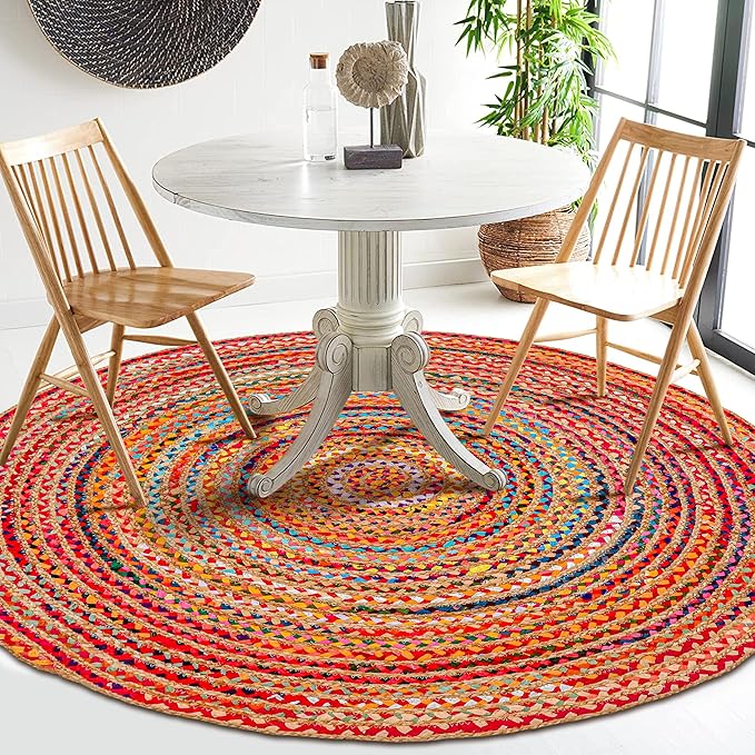 Hausattire Bohemian Braided Rug 5' Round - Image 5