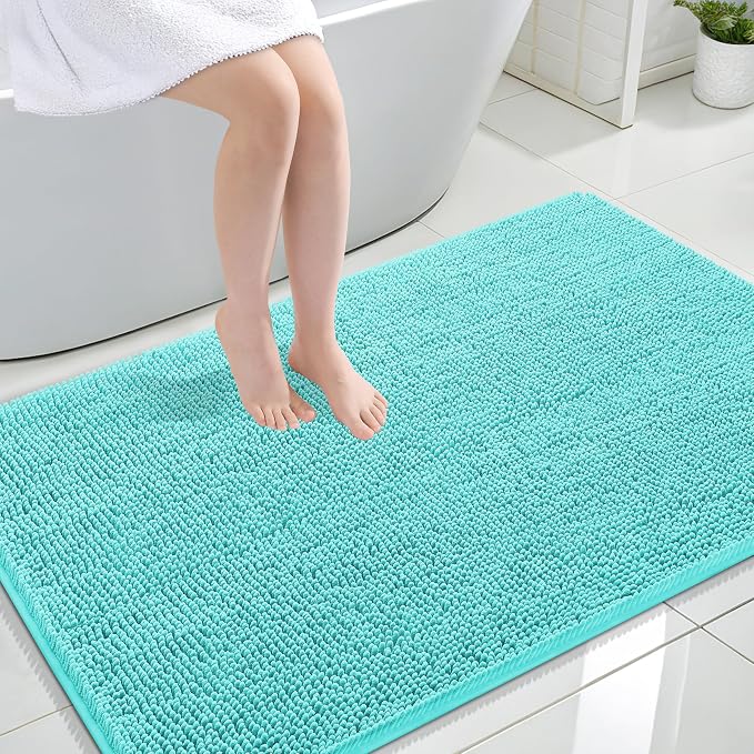 OLANLY Large Bathroom Rugs 47x32, Extra Soft Absorbent Chenille Bath Rugs by OLANLY