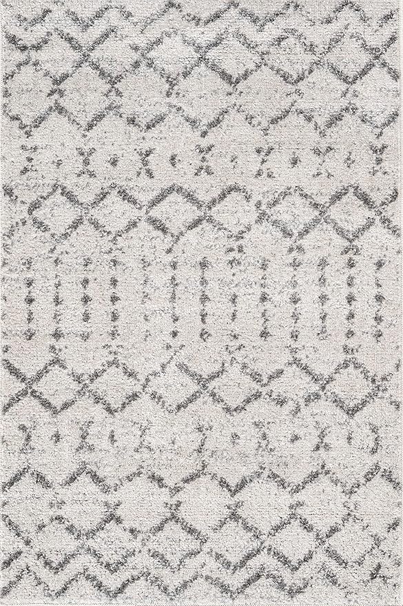 JONATHAN Y Boho Vintage Diamond Cream/Gray Indoor Area Rug 2X3 ft, Moroccan Hype - Image 3