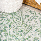 JONATHAN Y Boho Medallion Indoor Outdoor Runner Rug 2X10 Green/Cream, Estrella - Image 3