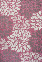 JONATHAN Y Floral Textured Weave Indoor Outdoor Area Rug 5X8 Fuchsia/Light Gray - Image 8