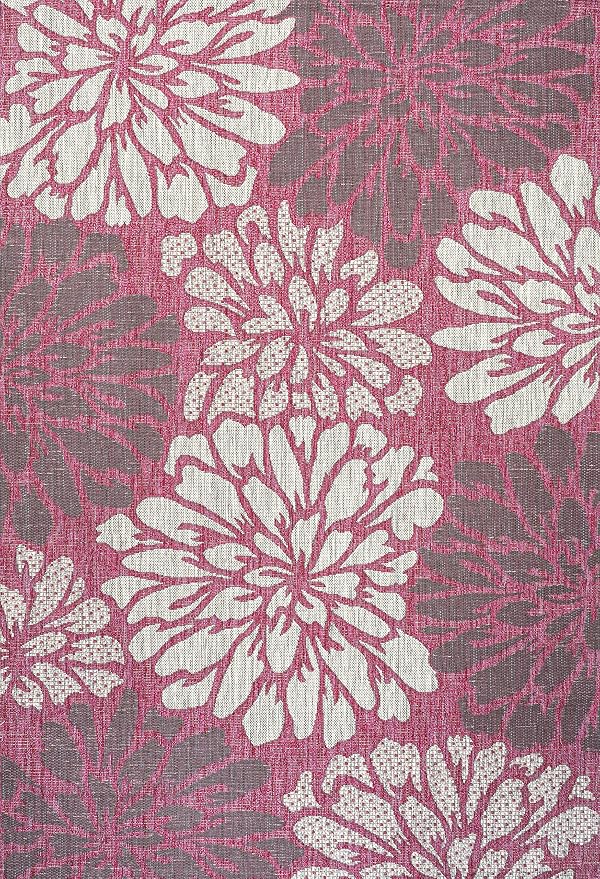 JONATHAN Y Floral Textured Weave Indoor Outdoor Area Rug 4X6 Fuchsia/Light Gray - Image 8