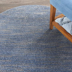 Nourison Home Nourison Essentials Blue Grey 4' x Round Area Rug - Image 3