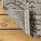 JONATHAN Y Boho Medallion Indoor Outdoor Square Area Rug 9X9 Black/Gray - Image 4