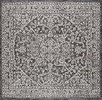 JONATHAN Y Boho Medallion Indoor Outdoor Square Area Rug 3X3 Black/Gray - Image 9