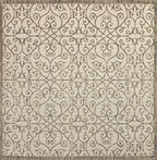 JONATHAN Y Vintage Filigree Indoor Outdoor Square Area Rug 8X8 Beige/Brown - Image 9