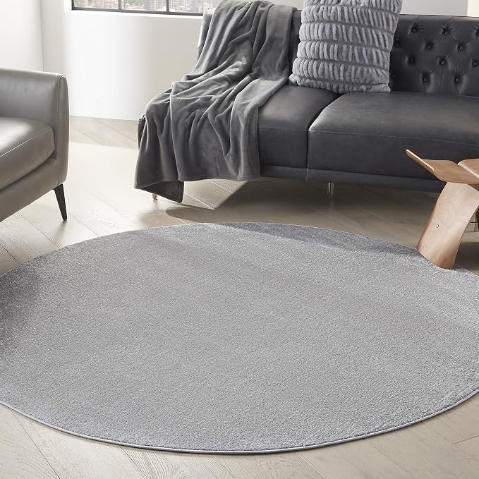 Nourison Home Nourison Essentials Silver Grey 6' x Round Area Rug by NourisonHome